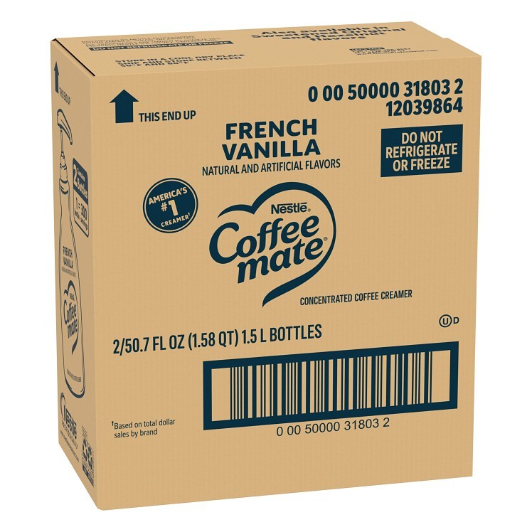 COFFEE-MATE LIQUID FRENCH VANILLA NON-DAIRY CREAMER WITH PUMP