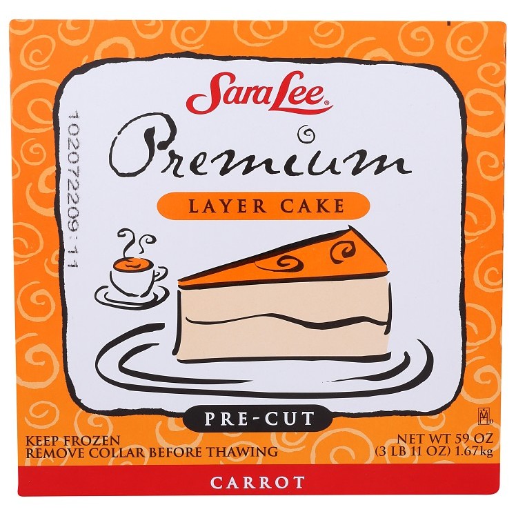 SARA LEE BAKERY CARROT LAYER CAKE 9 INCHES 14 SLICES
