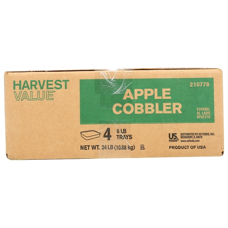 HARVEST VALUE APPLE COBBLER RAW FOIL PAN FROZEN