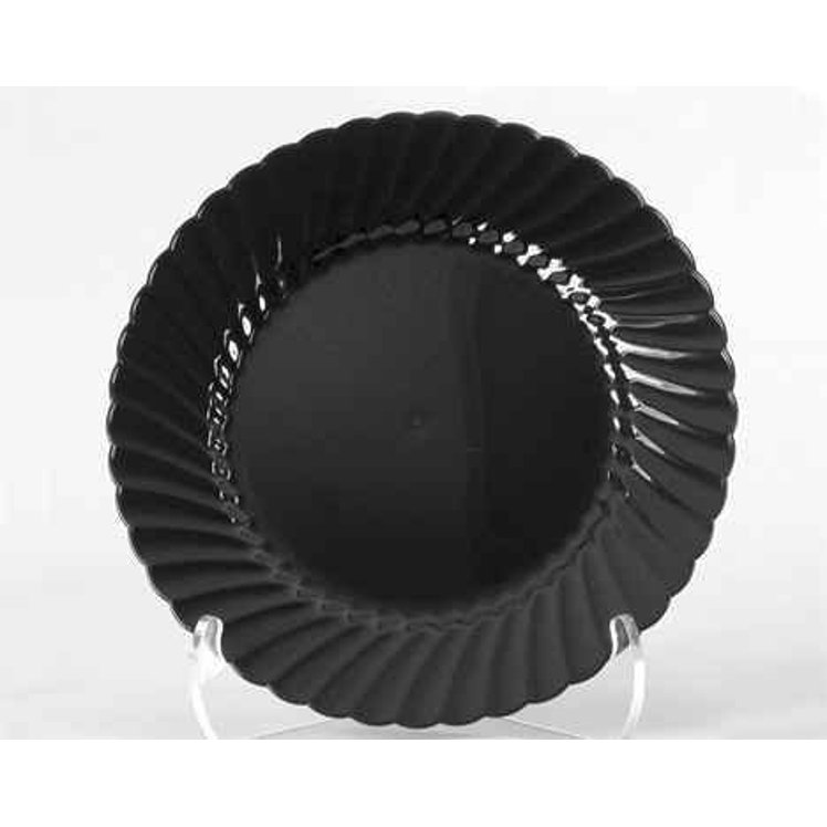 CLASSICWARE 10.25 PLASTIC BLACK FLUTED PLATE