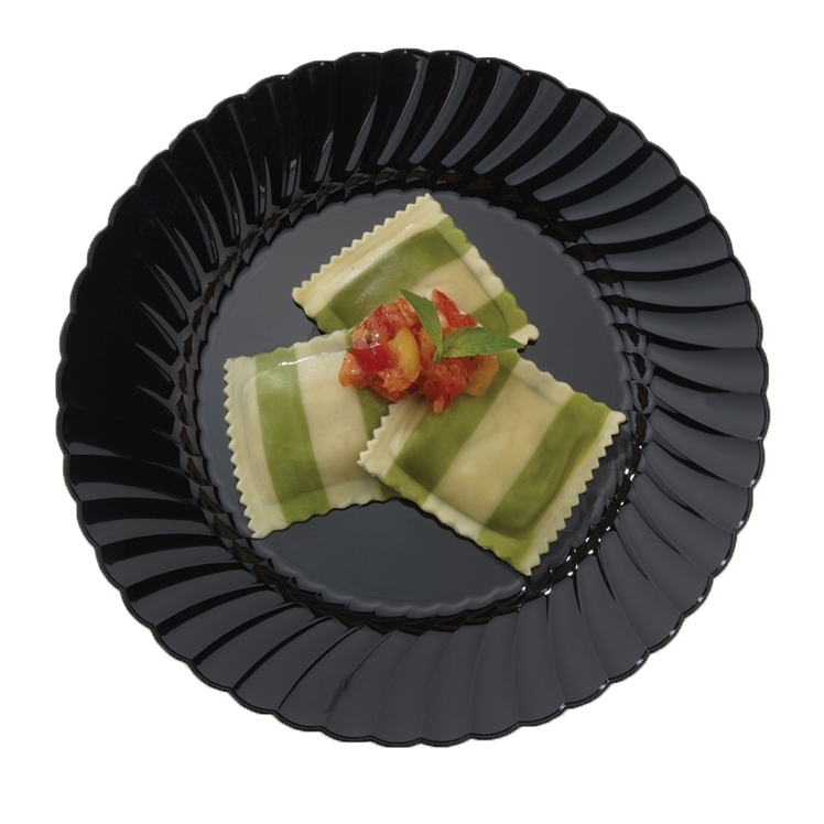 CLASSICWARE 10.25 PLASTIC BLACK FLUTED PLATE