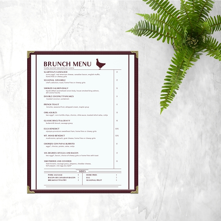 SUPERIOR / CES COVER MENU 8.5X11 VINYL SINGLE