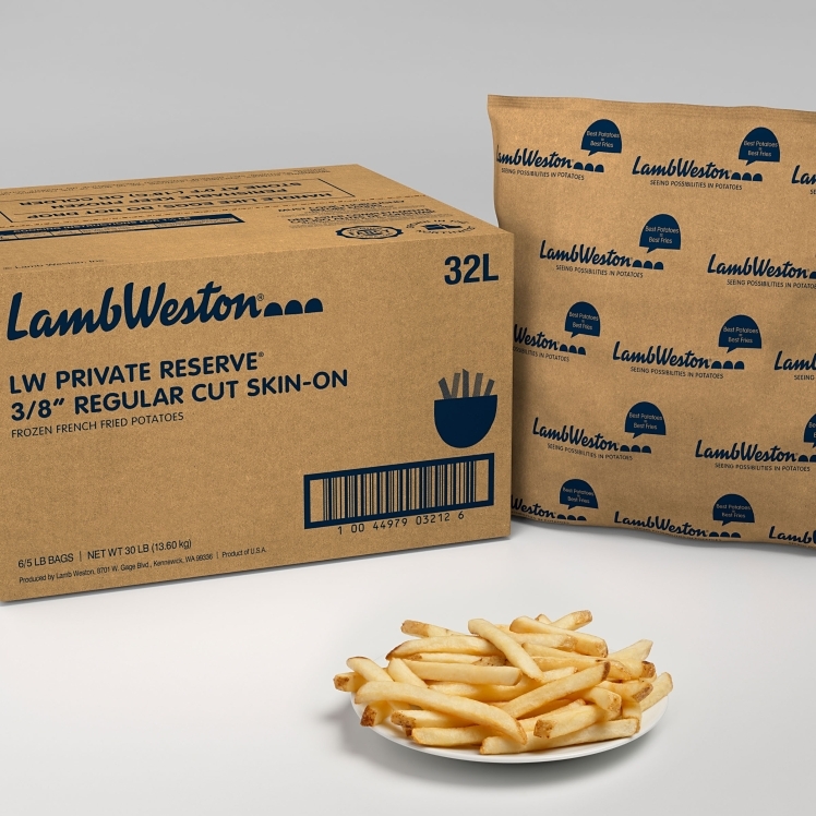 LW PRIVATE RESERVE POTATO FRENCH FRIES 3/8 INCH SKIN ON
