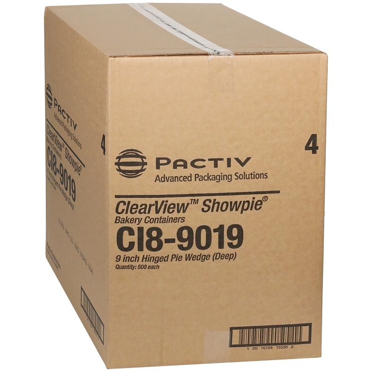 PACTIV BLACK 9 INCH 1 COMPARTMENT PIE WEDGE CONTAINER