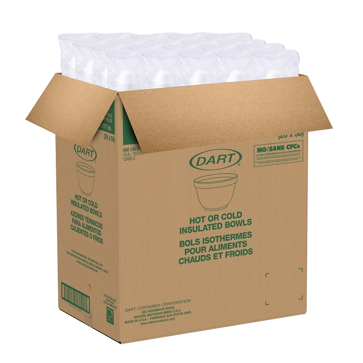 DART 6 OUNCE SQUAT FOAM FOOD CONTAINER