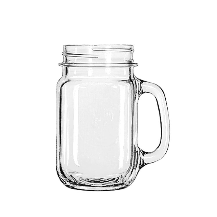 LIBBEY JAR DRINKING 16 OUNCE GLASS CLEAR PLAIN