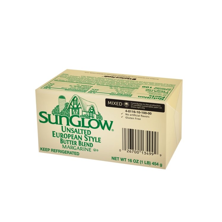 SUN GLOW EUROPEAN STYLE BUTTER/MARGARINE BLEND UNSALTED
