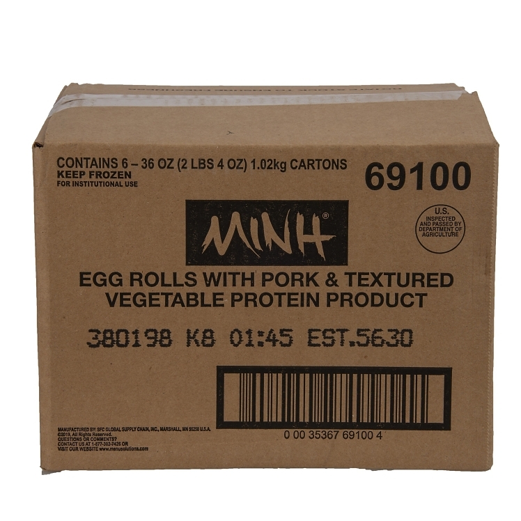 MINH EGG ROLL PORK & VEGETABLE 3 OUNCE COOKED
