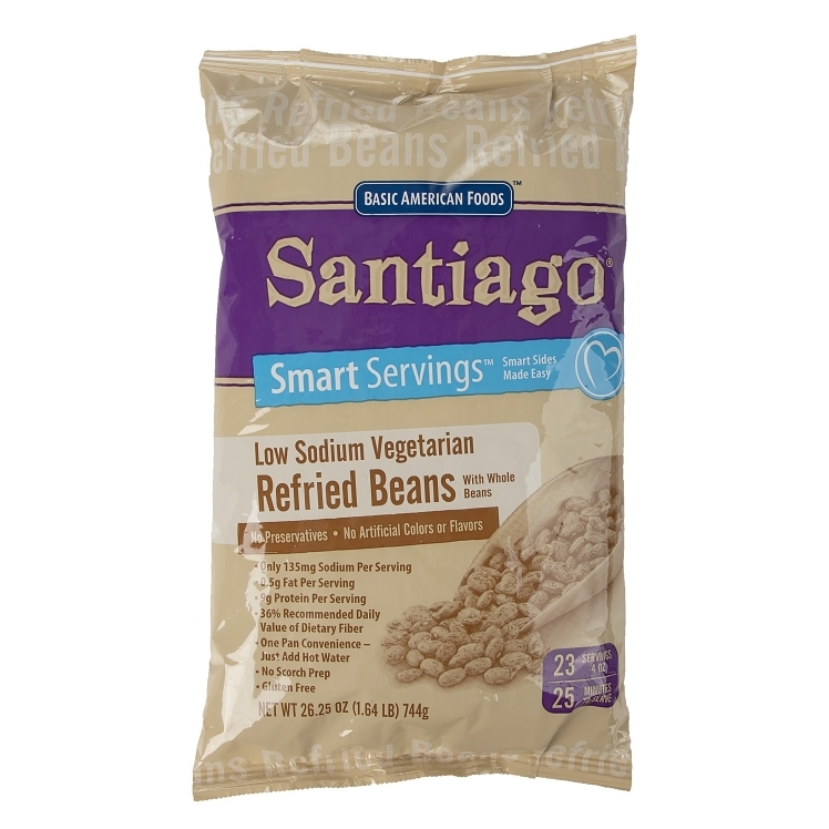 SANTIAGO REFRIED BEANS VEGETARIAN LOW SODIUM DEHYDRATED