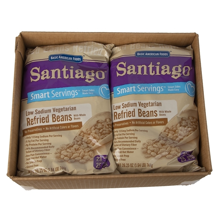 SANTIAGO REFRIED BEANS VEGETARIAN LOW SODIUM DEHYDRATED
