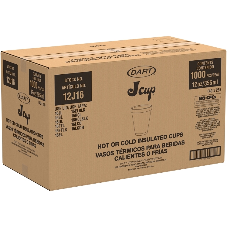 DART 12 OUNCE FOAM CUPS
