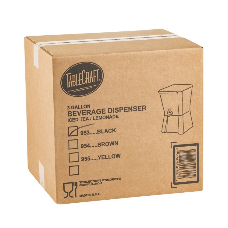 ICED TEA DISPENSER WHITE W/BLACK BASE 3 GALLON