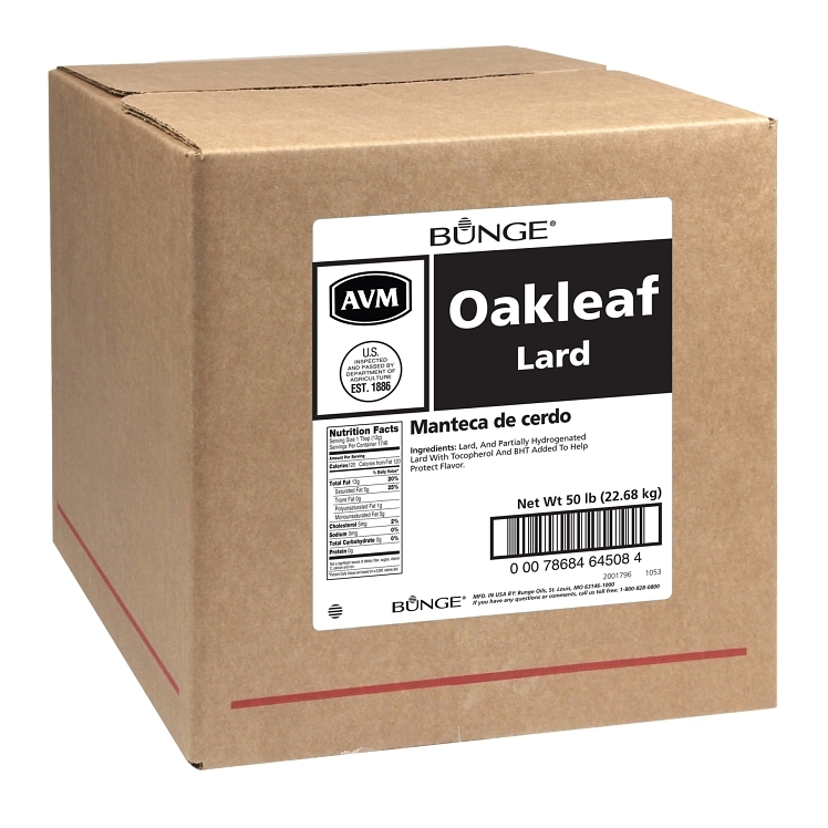 Oakleaf Trans Fat Free Frying Lard Solid Cube, Pork Fats