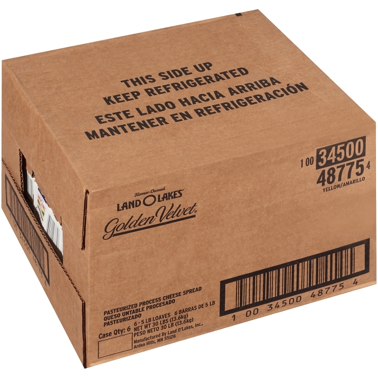 LAND O'LAKES GOLDEN VELVET PROCESED CHEESE LOAF