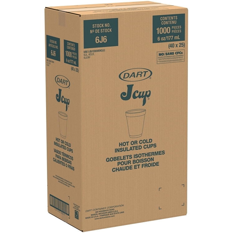 DART WHITE FOAM CUP 6 OZ