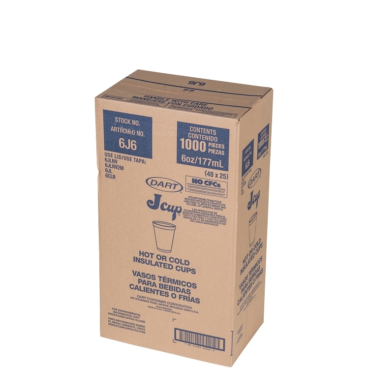 DART WHITE FOAM CUP 6 OZ