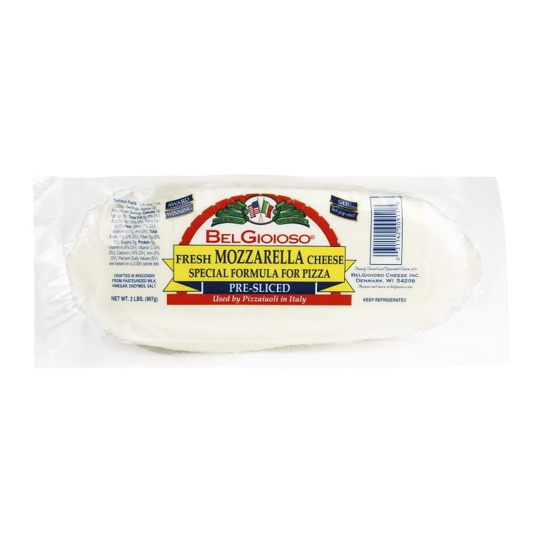 BELGIOIOSO SLICED DRY PACK MOZZARELLA PROVOLONE LOG