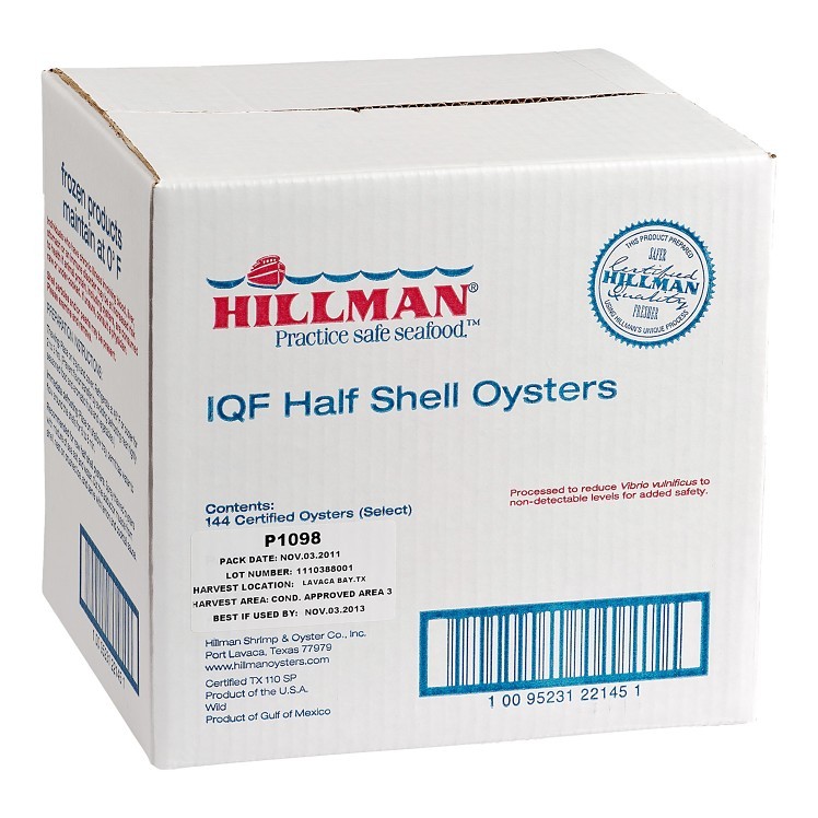 HILLMAN IQF HALF SHELL OYSTERS