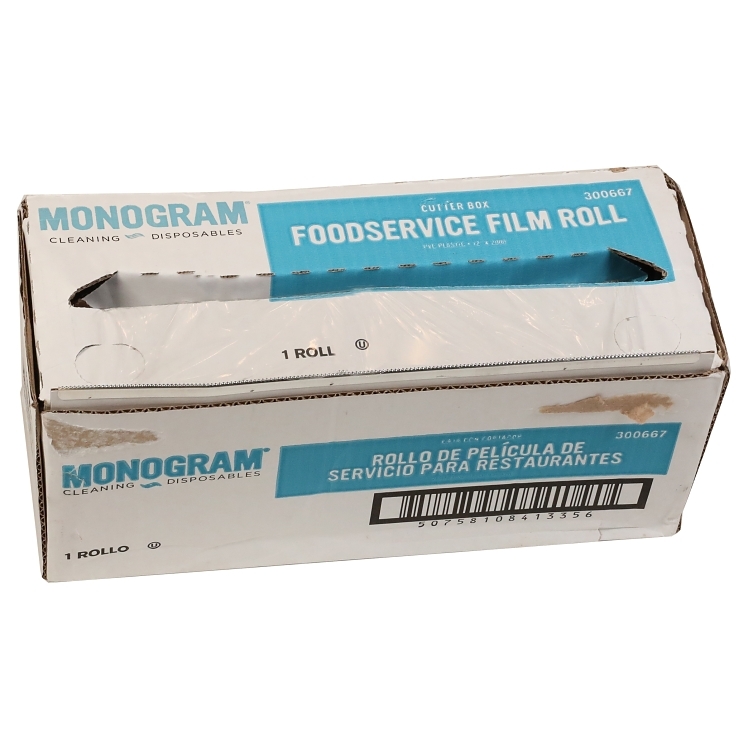 MONOGRAM PLASTIC FILM ROLL W/ CUTTER BOX 12IN X 2000 FT