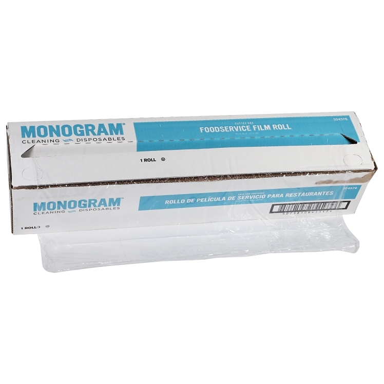 MONOGRAM 24 X 2000' FOODSERVICE PLASTIC ROLL FILM WITH SERRATED CUTTER
