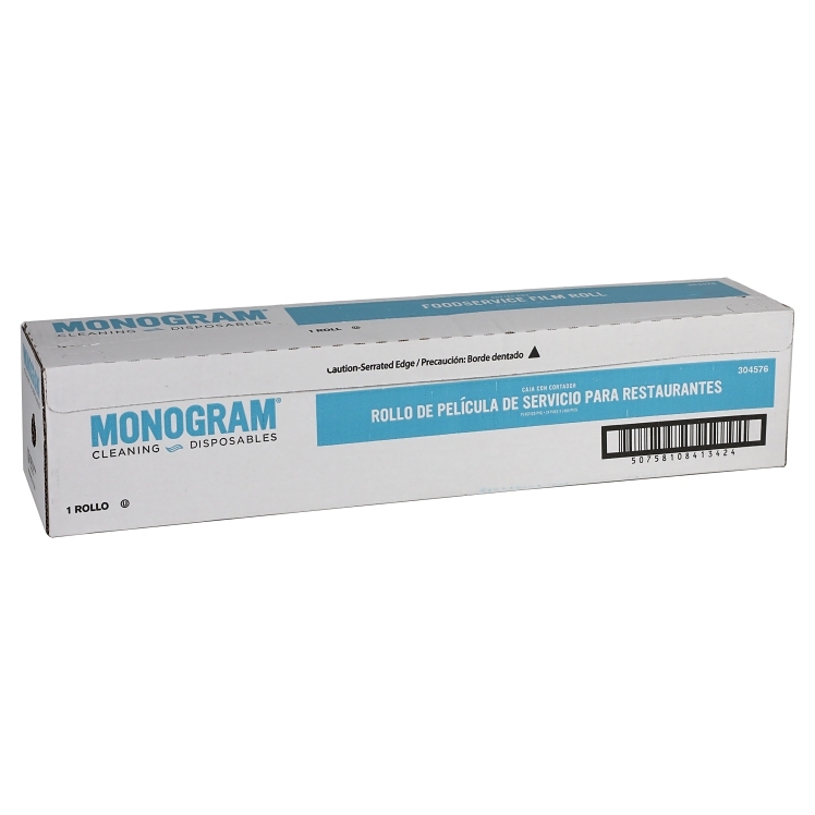 MONOGRAM 24 X 2000' FOODSERVICE PLASTIC ROLL FILM WITH SERRATED CUTTER