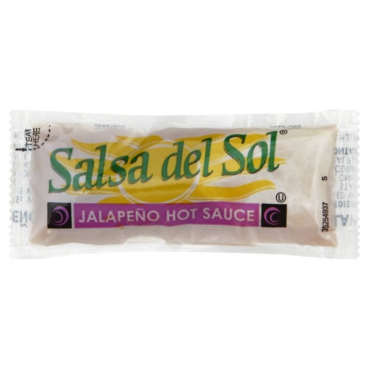 SALSA DEL SOL PORTION PACK JALAPENO HOT SAUCE PACKETS