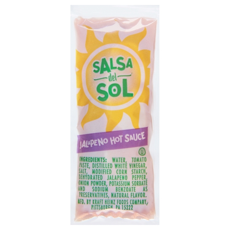 SALSA DEL SOL PORTION PACK JALAPENO HOT SAUCE PACKETS