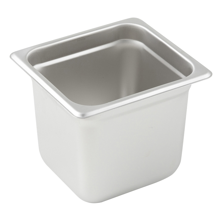 WINCO 1/6 SIZE 6 DEEP STAINLESS STEEL STEAMTABLE PAN
