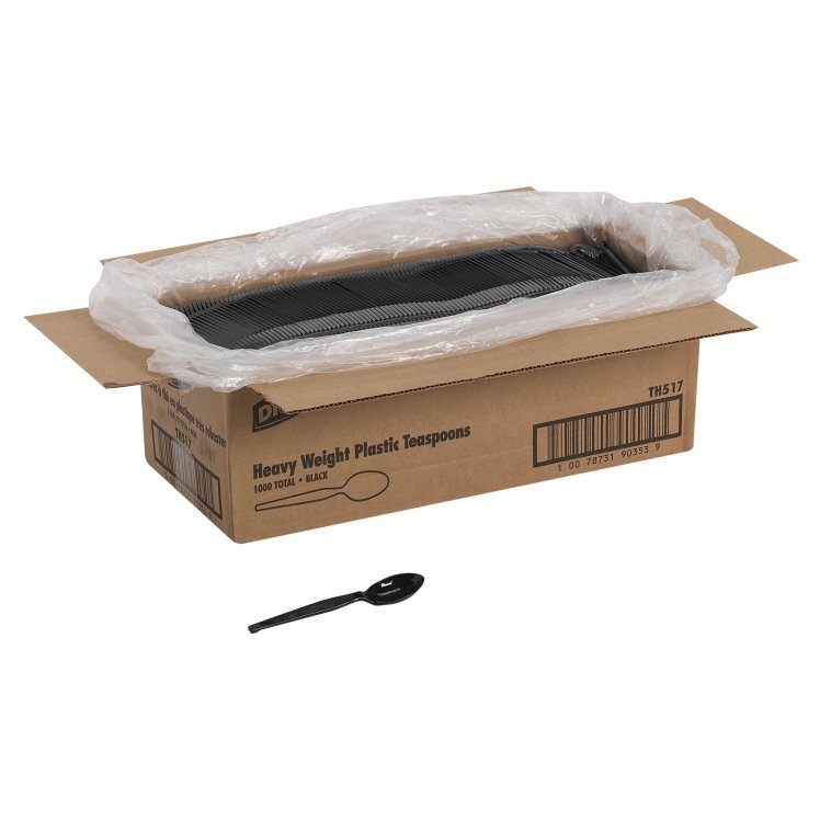 DIXIE FOODSERVICE HEAVY WEIGHT BLACK POLYSTRYENE TEASPOON