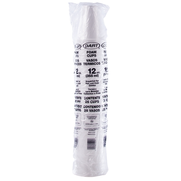DART WHITE FOAM CUP 12 OZ