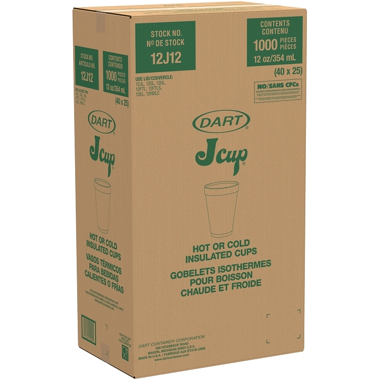 DART WHITE FOAM CUP 12 OZ
