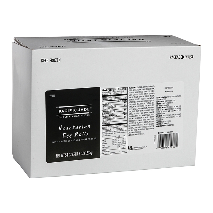 PACIFIC JADE EGG ROLL VEGETABLE 3 OZ COOKED FROZEN