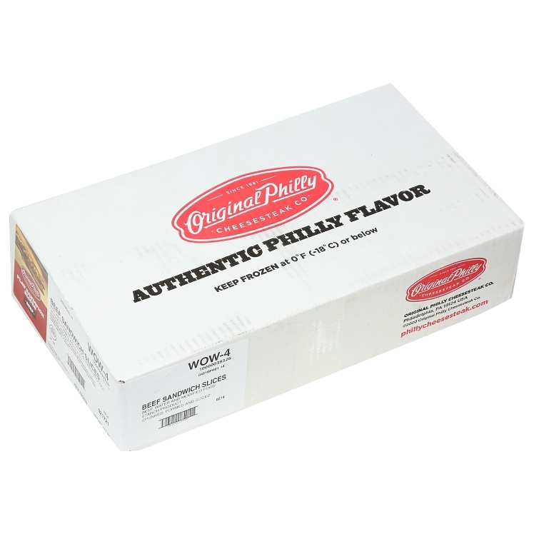 PHILADELPHIA CHEESESTEAK BEEF PHILLY FLAT SEASONED RAW FROZEN 4 OZ SLICED
