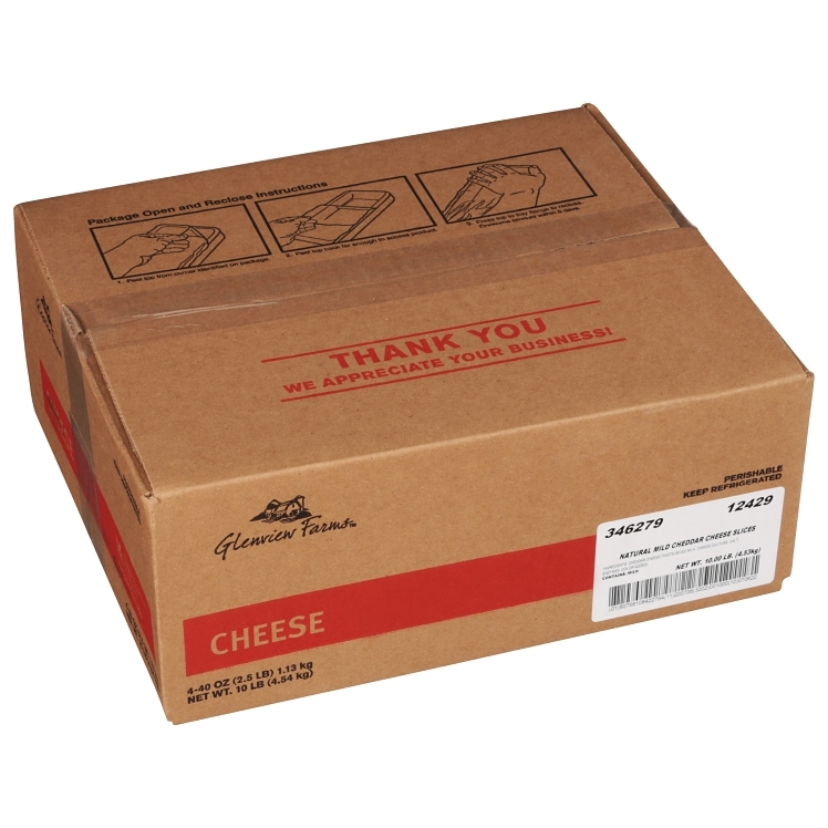 GLENVIEW FARMS CHEESE CHEDDAR MILD SLICED .75 Z