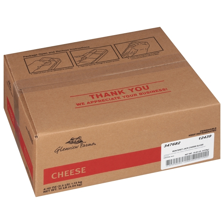 GLENVIEW FARMS SLICED MONTEREY JACK CHEESE .75 OZ