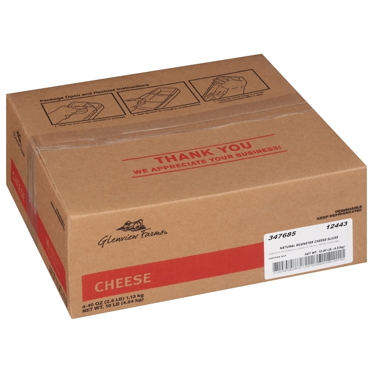 GLENVIEW FARMS MUENSTER SLICED .75OZ TRAY
