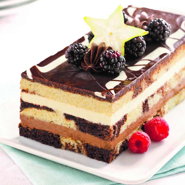 THE ORIGINAL CAKERIE CAKE 3 LAYER TUXEDO TRUFFLE MOUSSE