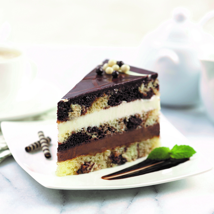 THE ORIGINAL CAKERIE CAKE 3 LAYER TUXEDO TRUFFLE MOUSSE