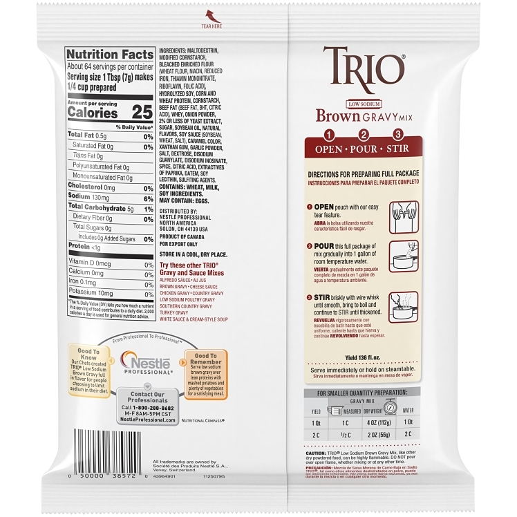 TRIO MIX GRAVY BROWN INSTANT LOW SODIUM