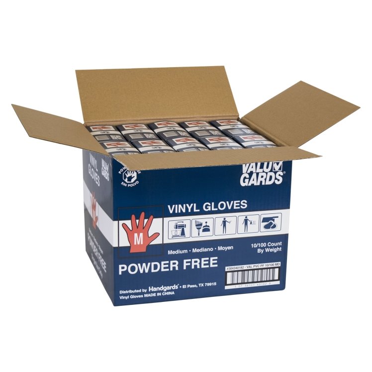 VALUGARDS MEDIUM POWDER FREE VINYL GLOVES