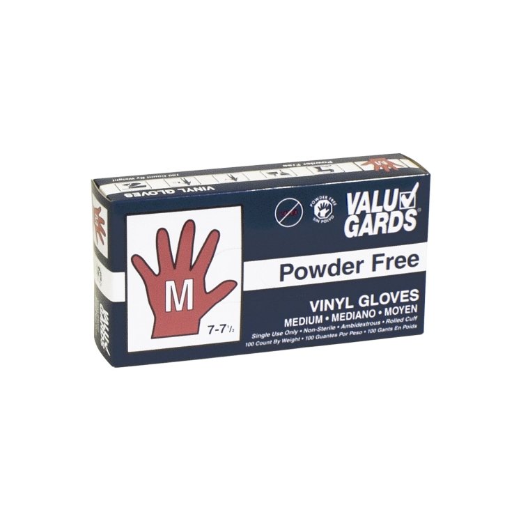 VALUGARDS MEDIUM POWDER FREE VINYL GLOVES