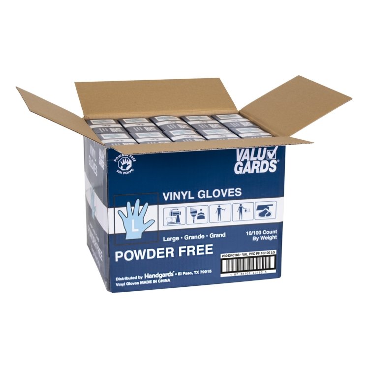 VALUGARDS LARGE POWDER FREE VINYL GLOVES