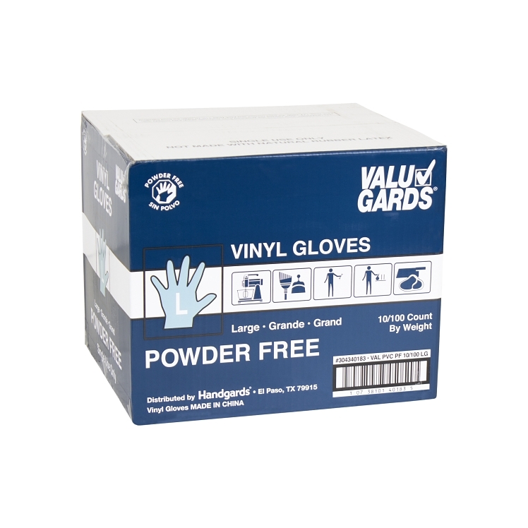 VALUGARDS LARGE POWDER FREE VINYL GLOVES