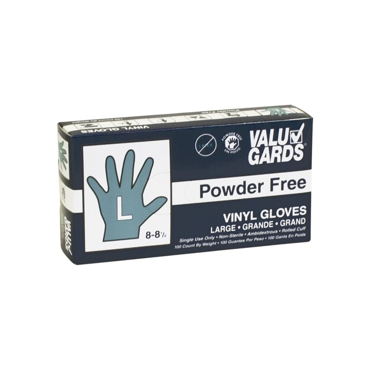 VALUGARDS LARGE POWDER FREE VINYL GLOVES