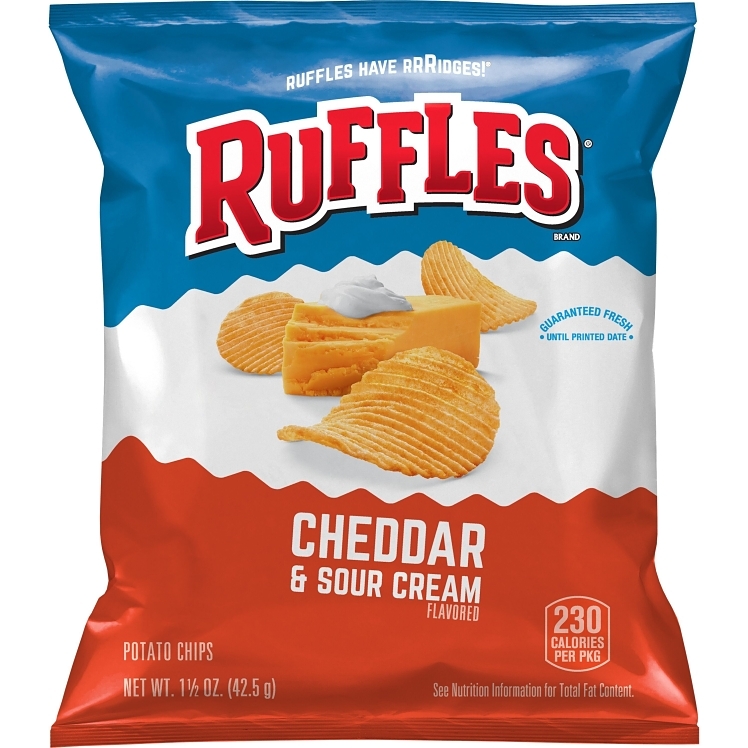 FRITO LAY RUFFLES POTATO CHIPS CHEDDAR SOUR CREAM