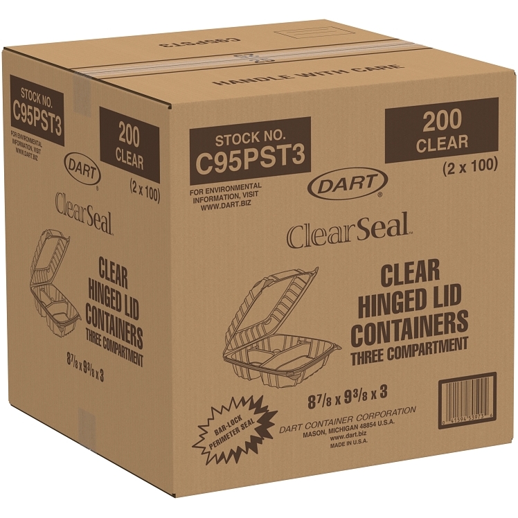 DART CONTAINER, PLASTIC 8.9X9.4 3