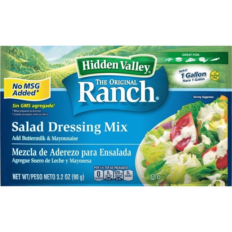 HIDDEN VALLEY RANCH DRESSING MIX NO MSG