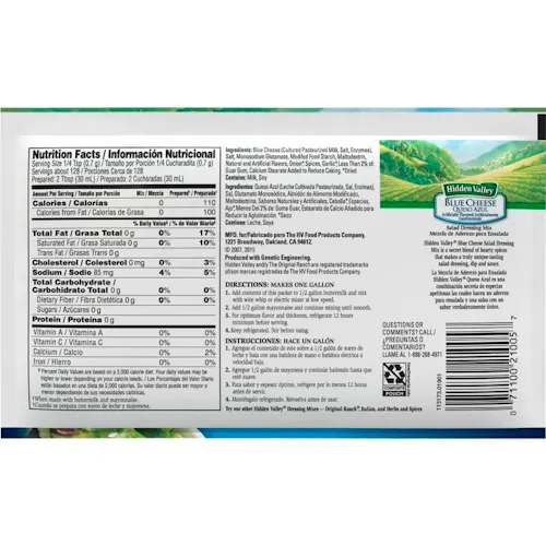 HIDDEN VALLEY BLUE CHEESE DRESSING MIX - US Foods CHEF'STORE HIDDEN VALLEY BLUE CHEESE DRESSING MIX - US Foods CHEF'STORE
