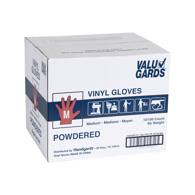 VALUGARDS MEDIUM POWDERED VINYL GLOVES