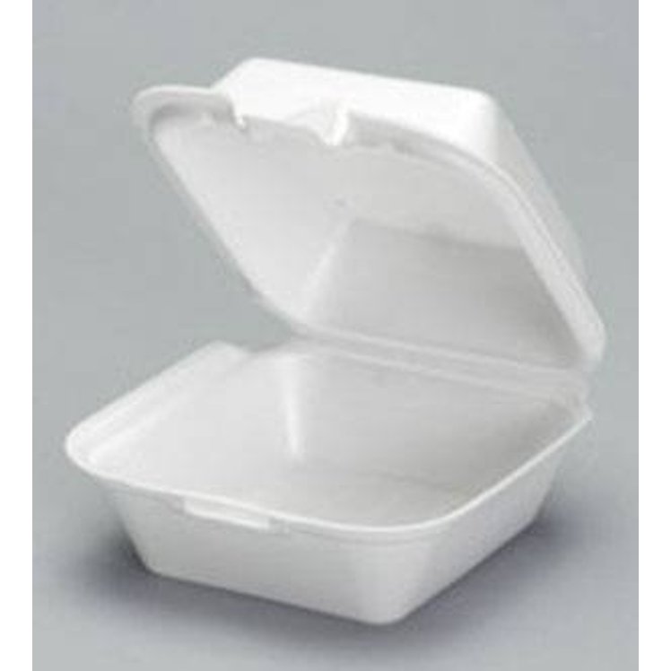 FOAM CONTAINER 5.81X5.69 1 CMPT WHITE 3.13H HINGE